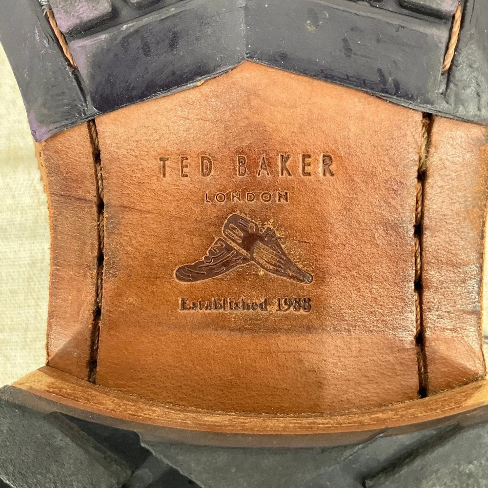Ted Baker Cassiuss 4 Wingtip‎ Brogues Mens 11.5 Brown Leather Derby Shoes Luxury